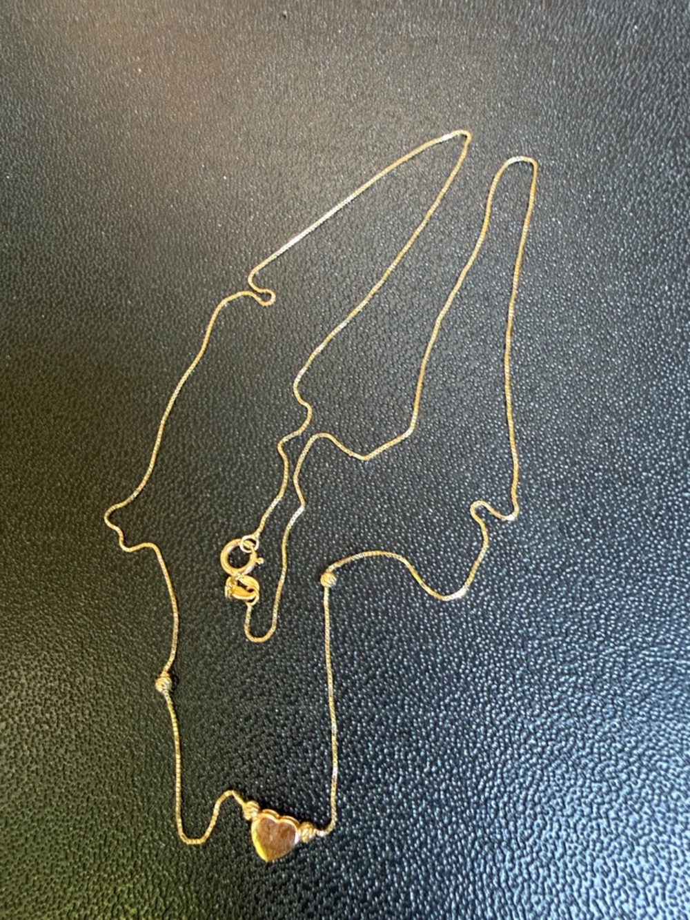 14k Italy yellow gold heart necklace